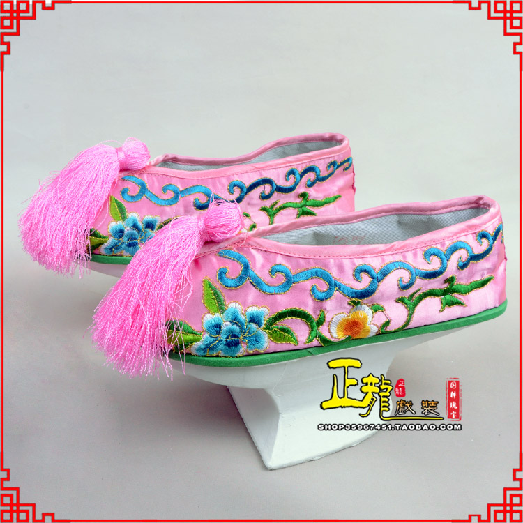 威信京越剧戏鞋花盆底清朝皇后贵妃宫女花盆底 旗鞋